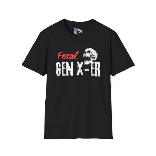 Feral GenXer w/Skull Adult T-shirt