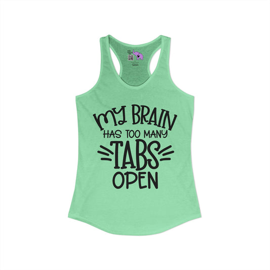 My Brain Has Too Many Tabs Open Women's Ideal Racerback Tank