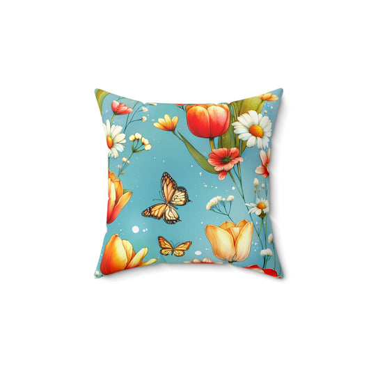 Butterfly Bloom Throw Pillow