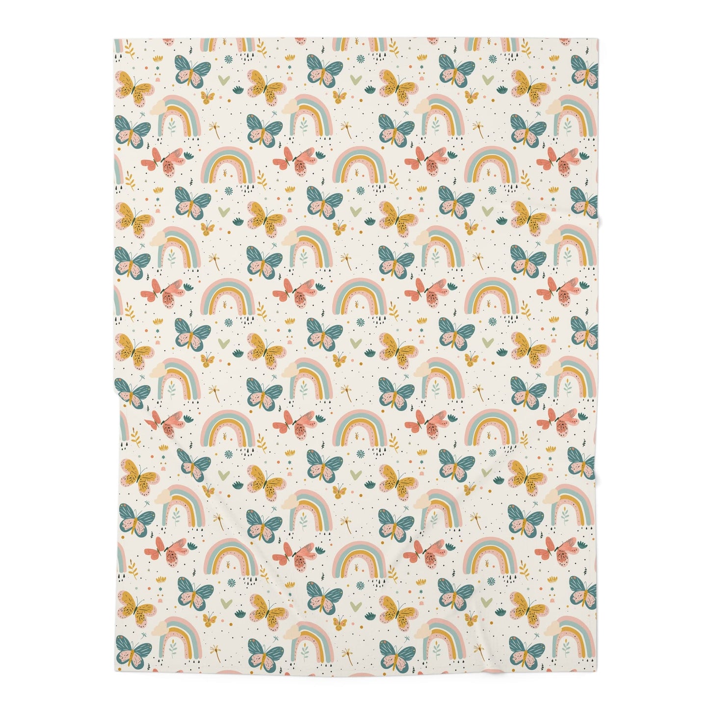Whispering Wings & Rainbows Baby Swaddle Blanket