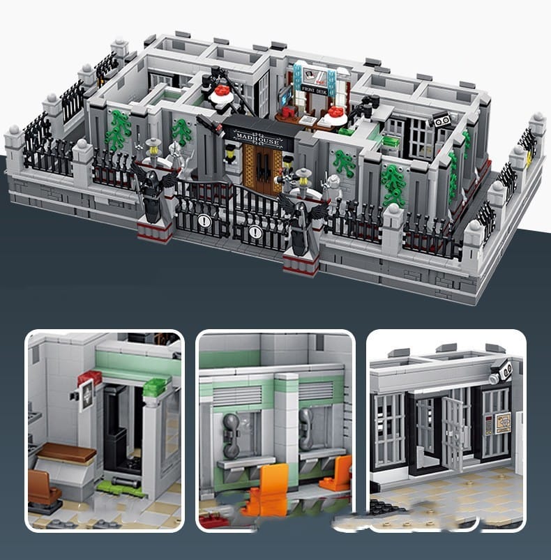 Lunatic Hospital Haunted Building Block Set with LED Lights