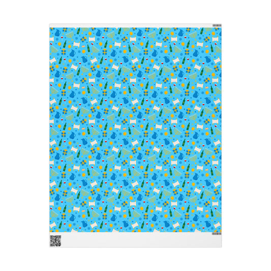 Festive Glow Hanukkah Wrapping Paper