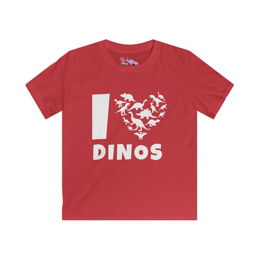 I Love Dinos (Dino Heart) Youth Softstyle Tee
