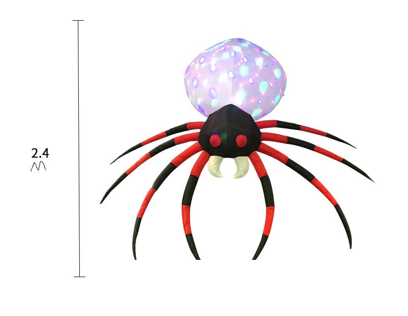 8ft Kaleidoscope Light Inflatable Halloween Spider Decoration