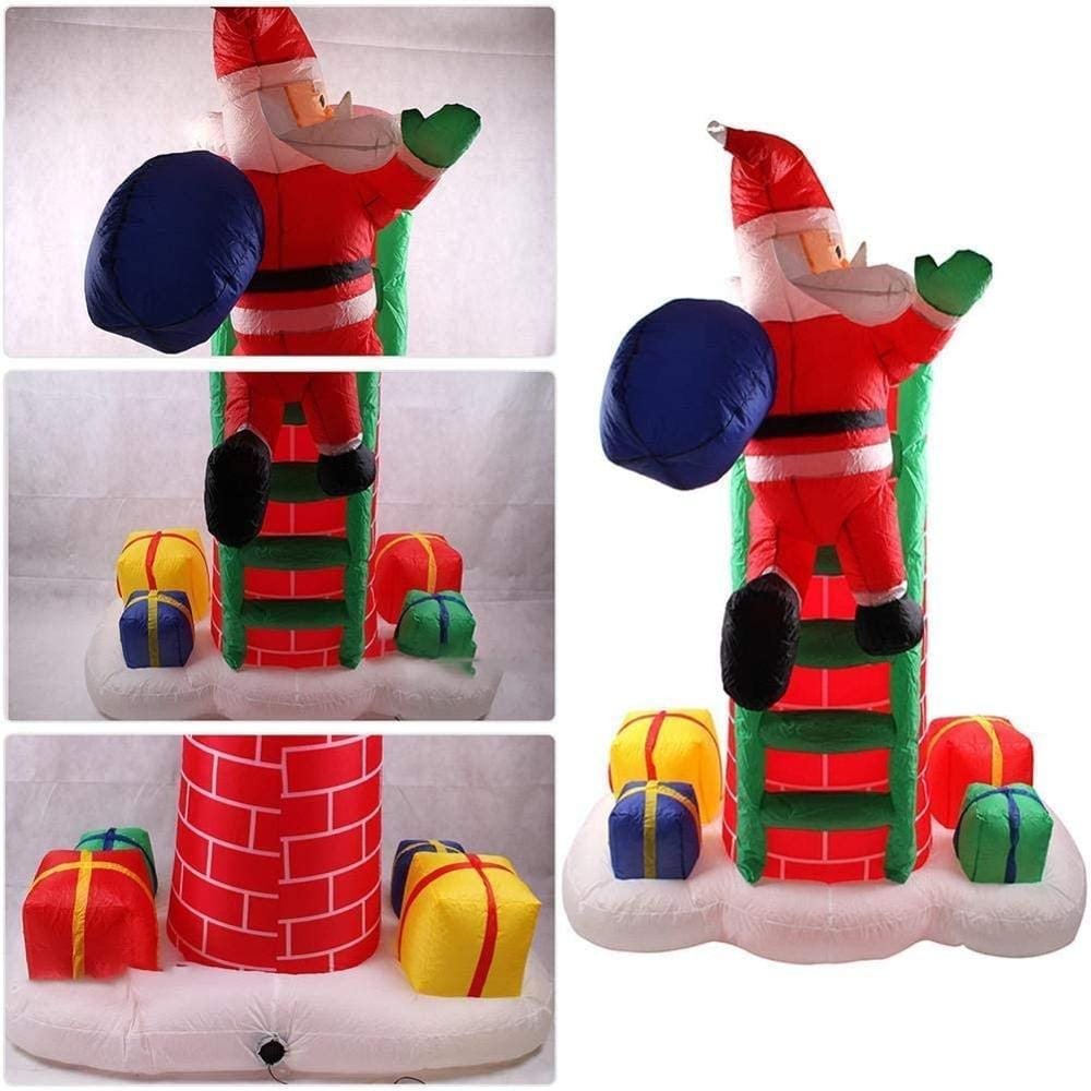 Santa Climbing Down the Chimney Inflatable
