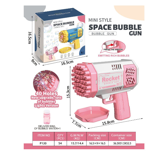Bubble Gun Rocket 69 Holes Automatic Blower