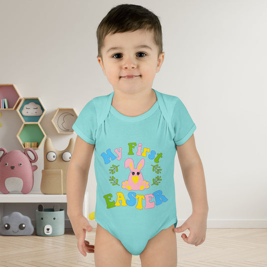 My First Easter (2) Infant Baby Rib Bodysuit