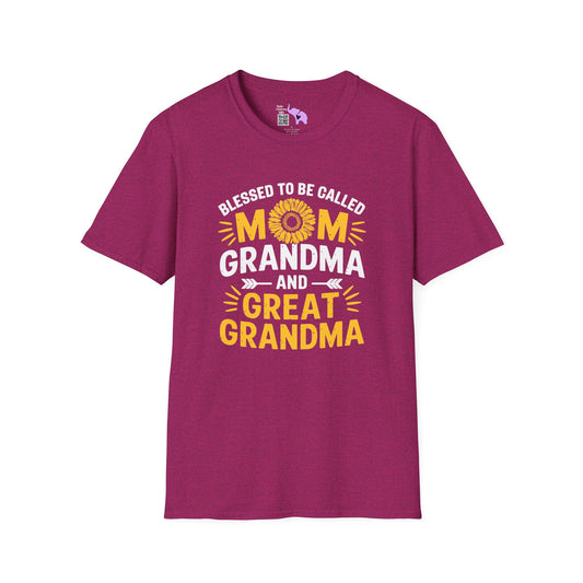 Blessed To Be Called Mom Grandma Great Grandma Adult T-shirt