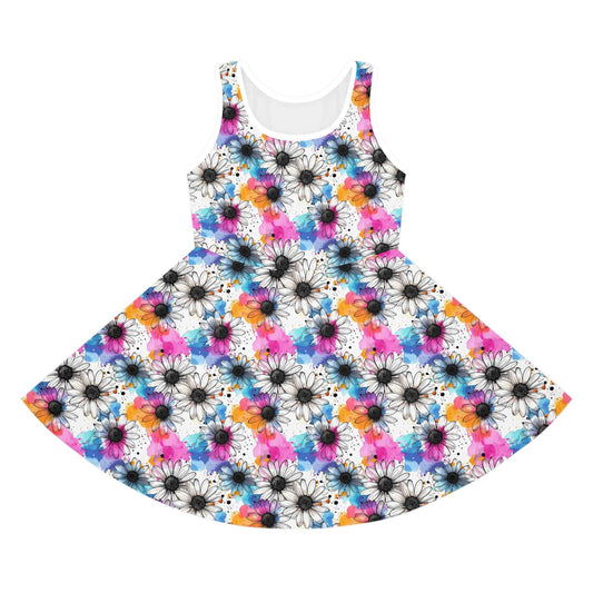 Watercolor Daisy Dream Girls Sundress