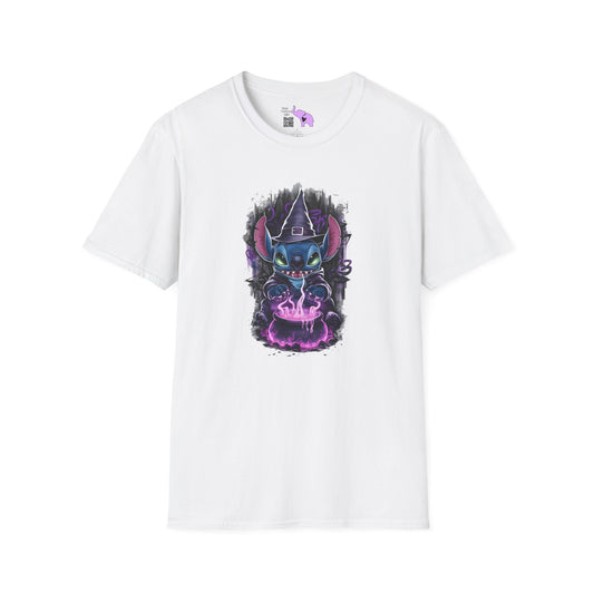 Halloween Stitch w/Purple Cauldron Adult T-shirt