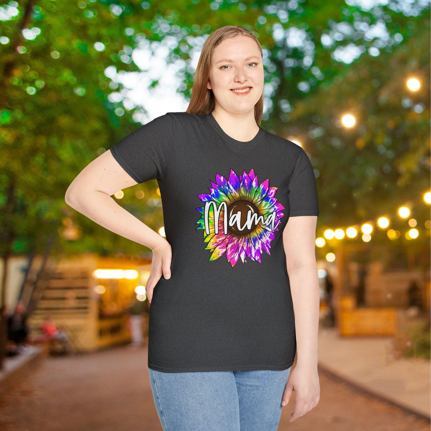 Mama Colorful Sunflower Adult T-shirt