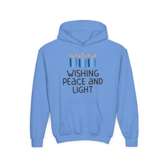 Hanukkah Wishing Peace & Light Youth Hoodie