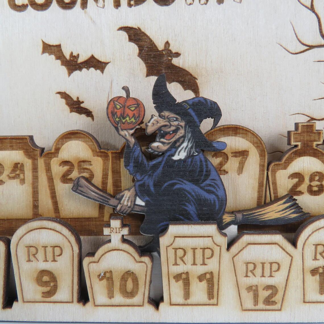 Halloween Countdown Wooden Advent Calendar