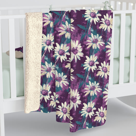 Twilight Daisy Meadow Fleece Blanket