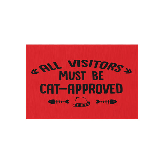 All Visitors Must Be Cat-Approved Fabric No Slip Doormat