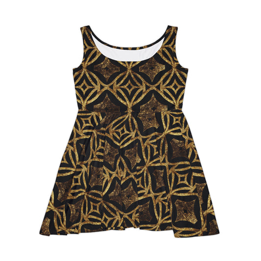 Golden Star Lattice Women's Skater Dress