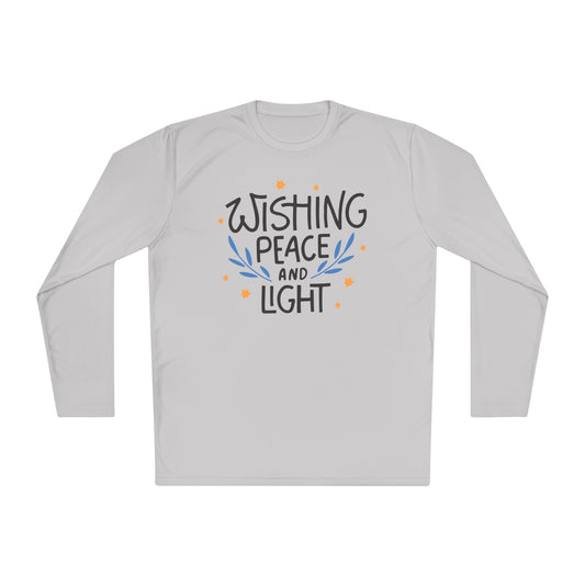 Hanukkah Wishing Peace & Light 3 Adult Long Sleeve Tee