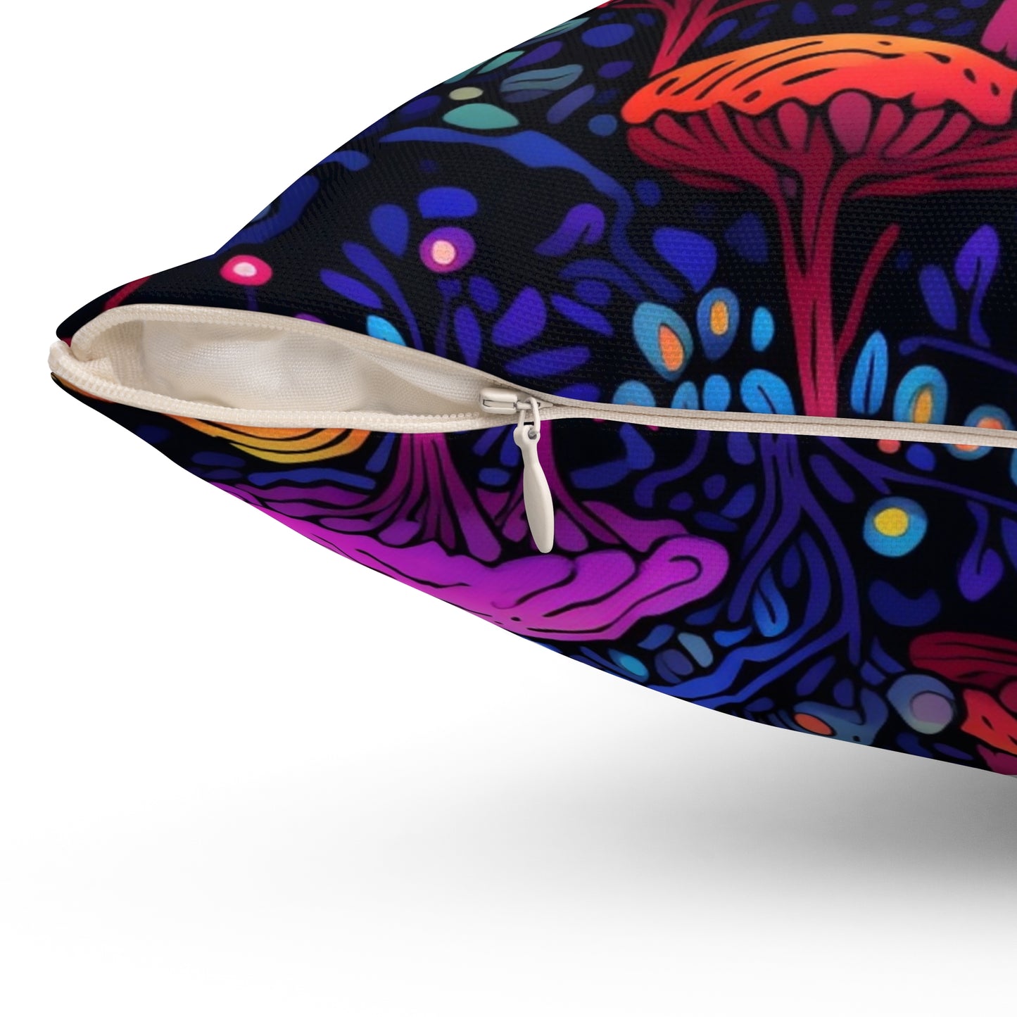 Trippy Mushrooms Throw Pillow