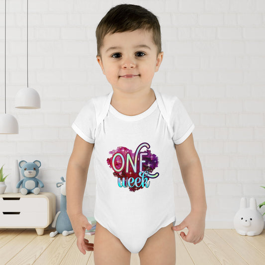 Stardust Baby Milestone Bodysuit-One Week