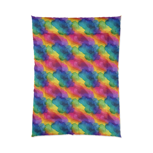 Rainbow Watercolors Comforter