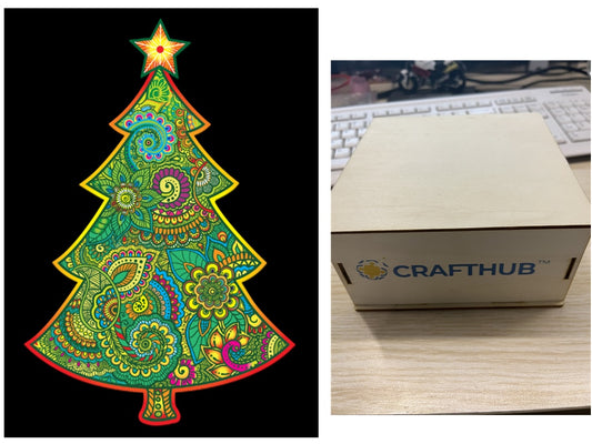 Merry Mandala Christmas Tree Wooden Puzzle