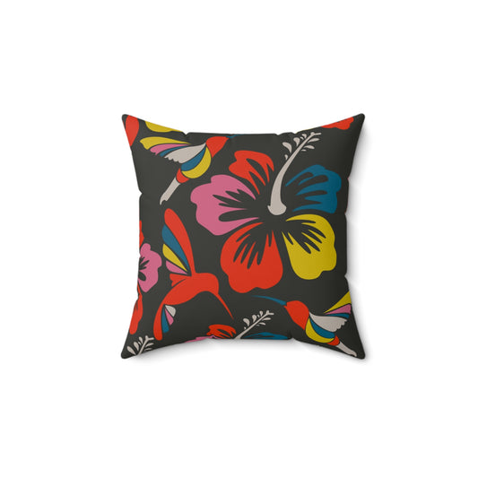 Humming Bloom Throw Pillow
