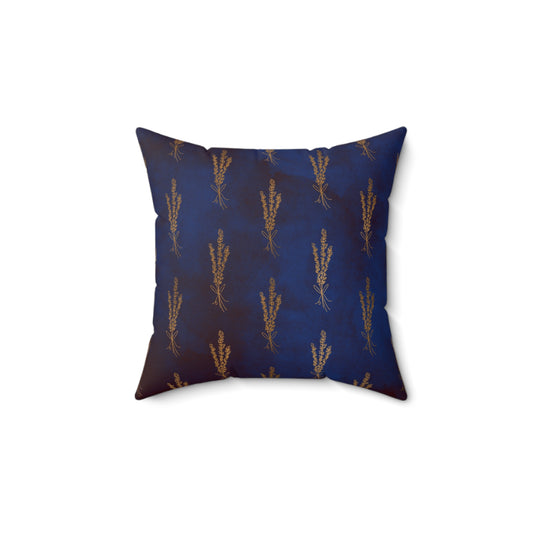 Midnight Sage Bloom Throw Pillow