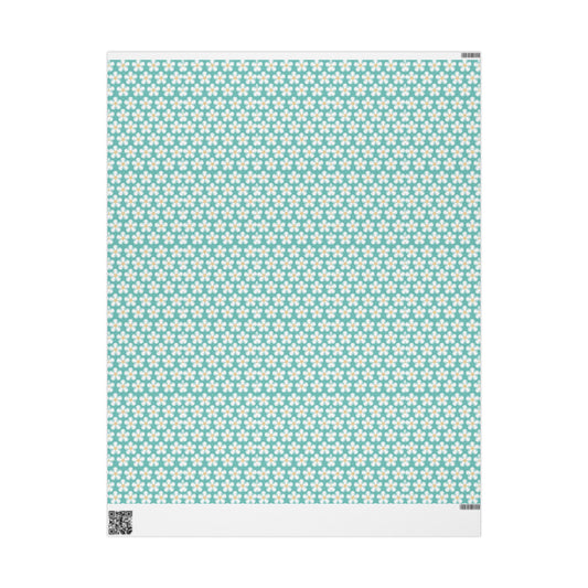 Tealberry Blooms Wrapping Paper