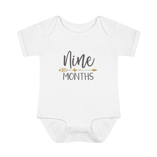 Golden Arrow Milestone Baby Bodysuit-Nine Months