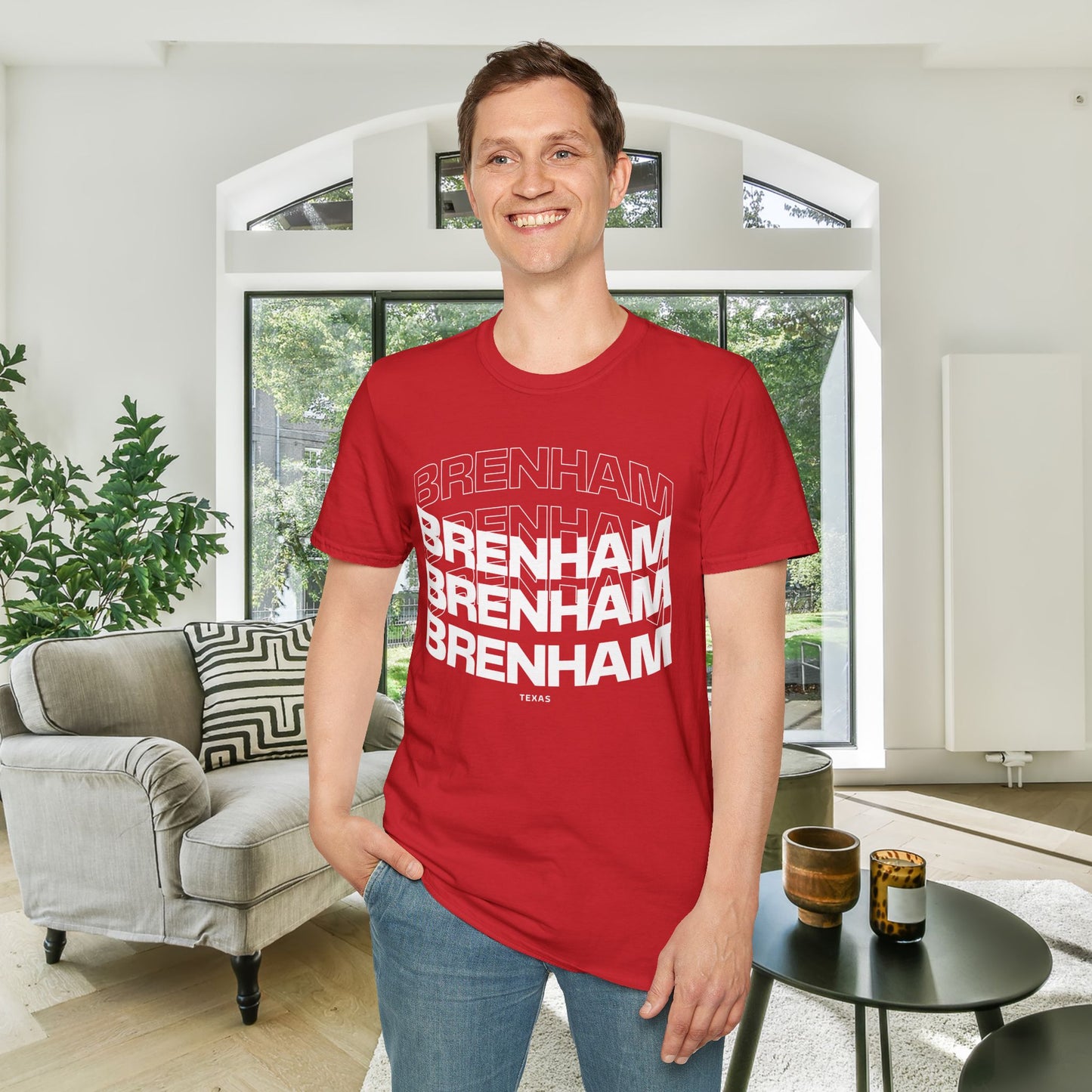 Brenham (Triple Arched) Texas Adult Unisex Tshirt