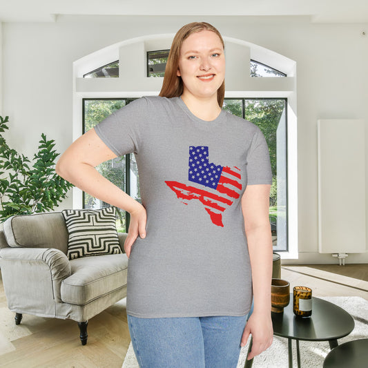 Texas American Flag Adult T-shirt