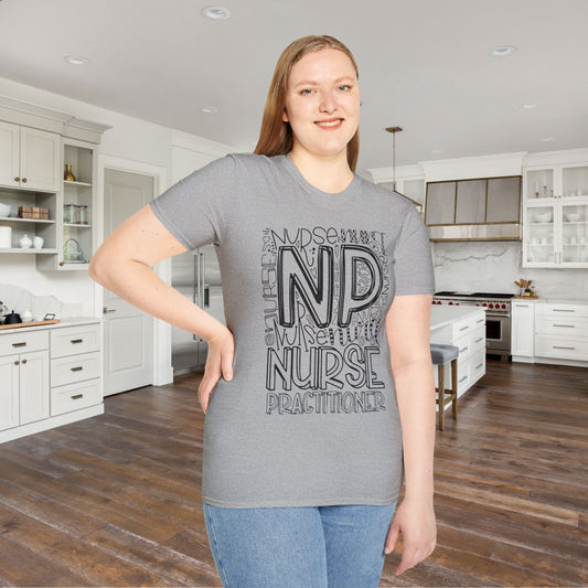 Nurse Practictioner Typography Adult T-shirt