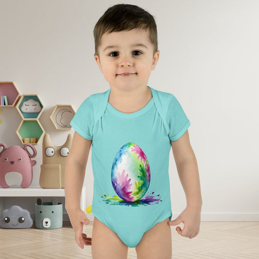 Colorful Easter Egg Infant Baby Rib Bodysuit