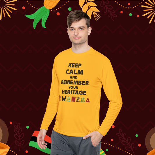 Keep Calm and Remember Your Heritage Kwanzaa Adult Long Sleeve Tee