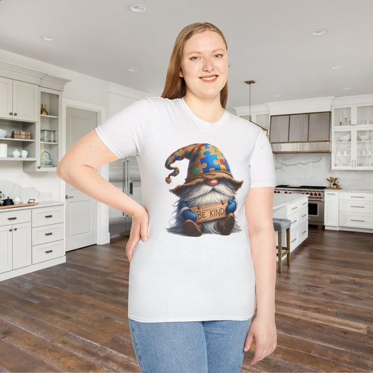 Be Kind Autism Awarness Gnome Adult T-shirt