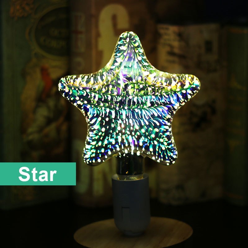 LED Firework Light Bulb Bottle Heart Holiday Lights Novelty Christmas Lamp