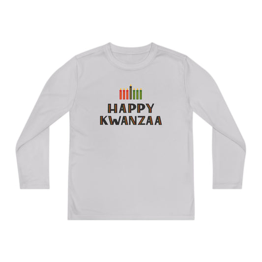 Happy Kwanzaa (Kinara) Youth Long Sleeve Tee
