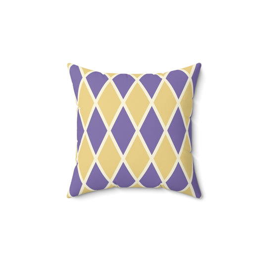Purple/Yellow Harlequin Throw Pillow