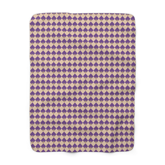 Diamond Bloom-Amethyst & Cream Fleece Blanket