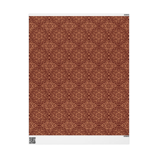 Golden Crimson Mandala Wrapping Paper