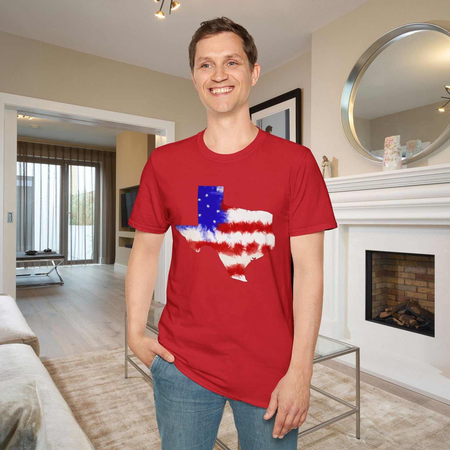 Texas American Tie Dye Flag Adult T-shirt
