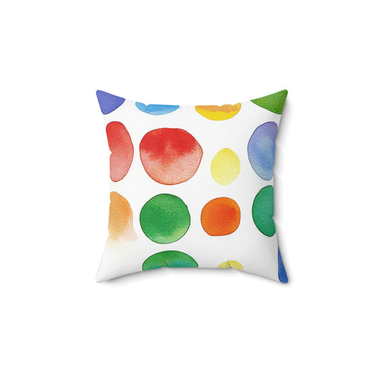 Colorful Polka Dots Throw Pillow