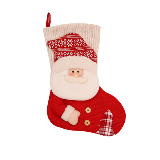Knitted 3D Santa or Snowman Christmas Stockings