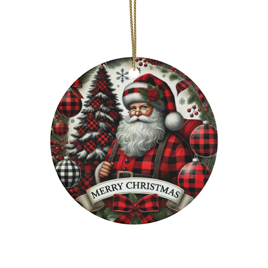 Jolly Santa Wishes Ceramic Ornaments - Set (1-20 pcs)
