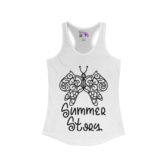 Summer Story (Butterfly) Women's Ideal Racerback Tank