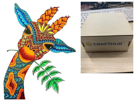 Colorful Giraffe Wooden Jigsaw Puzzle