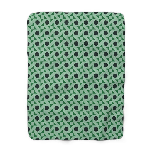 Emerald Pinwheels Fleece Blanket