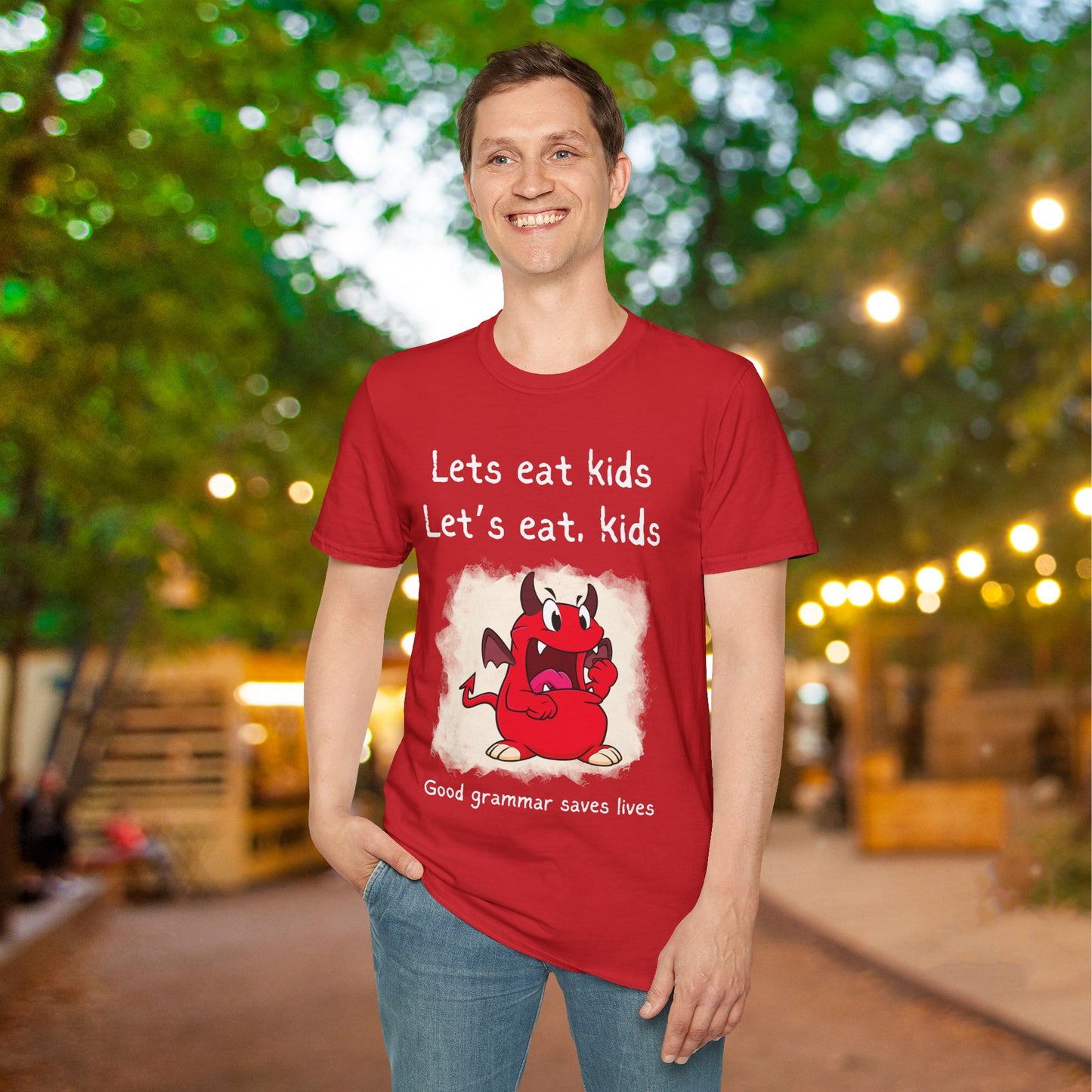 Lets Eat Kids Good Grammar Saves Lives Adult T-shirt