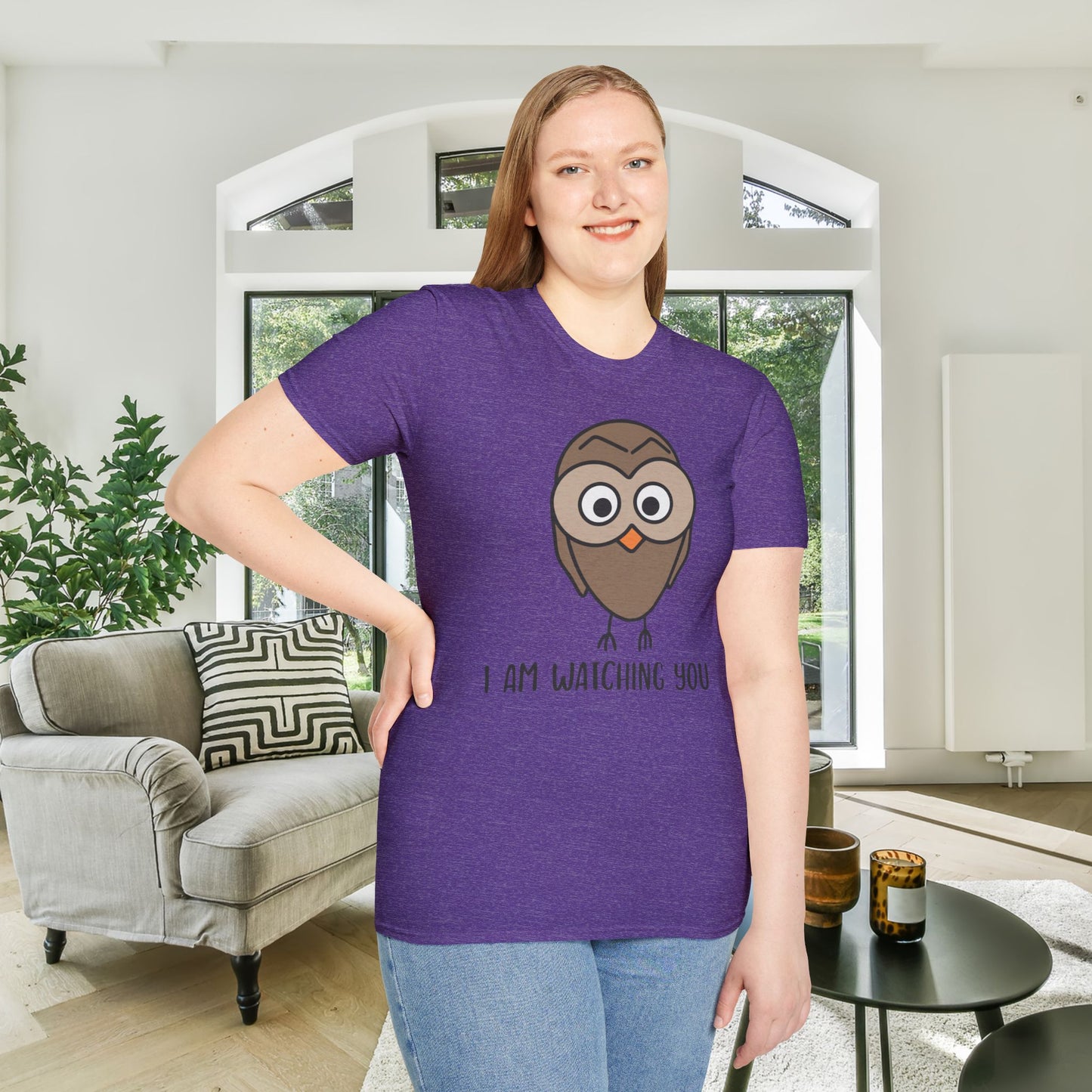 I Am Watching You (Owl) Adult T-shirt