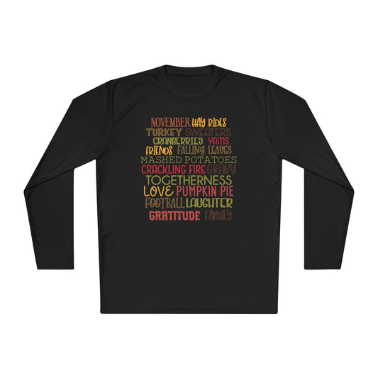 November Words Adult Long Sleeve Tee